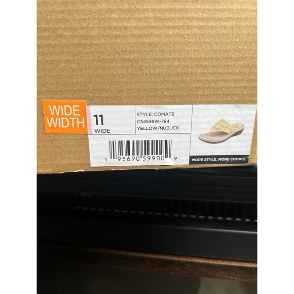 White Mountain Comate Women's Thong Sandals 11W Yellow  Spring Beach‎ Rhinestone - Picture 9 of 9